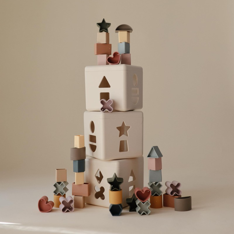 mushie Shape Sorting Box (Original) | Educational Learning Toy for