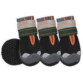 SlowTon Dog Boots - Waterproof Paw Protector for Winter, Dual Adjustable & Washable Non-Slip Shoes With Reflective Strip for Injured Paws, Walking Boots for Hot Pavement