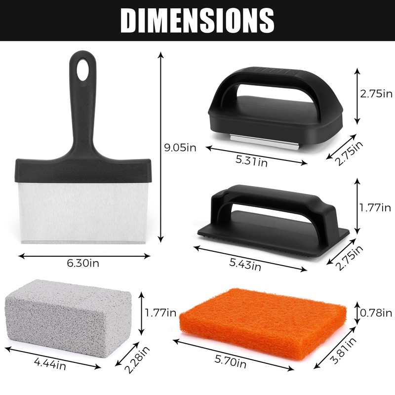 Upgraded Blackstone Griddle Cleaning Kit, with 36 Inch Silicone Griddle