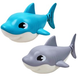 Saurawan Ocean Shark Toy Set, 2 Pcs Wind Up Bath Toys for Toddlers 3-5, Swimming Bathtub and Floating Pool Plaything, Water Table Accessories, Easter and Christmas Favors