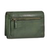 Bear Design Women's Wallet Leather 9 Card Slots Olive Green