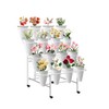 Floral Display Stand with 16 White Flower Baskets 4-Layers Cart