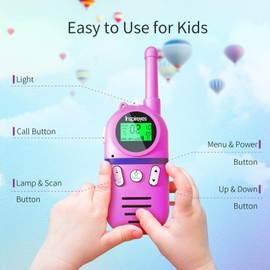 Inspireyes Walkie Talkies for Kids Rechargeable,Toys for Boys and Girls Ages 3-12, 4 Pack Long Range 2-Way Radios, Birthday Gifts,Christmas Stockings, Outdoor Play, Family Games, Hiking Camping Gear