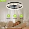 DAMINY 20" Black Modern Ceiling Fans with Lights and Remote,