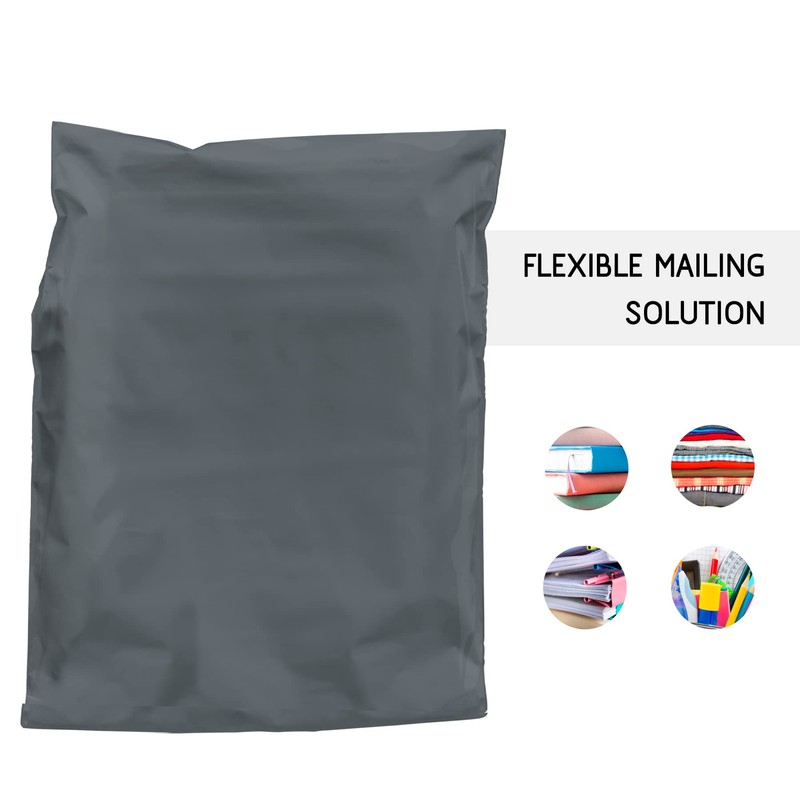Straame 60 Mixed Size Grey Mailing Postal Bags, Self-Seal Closure