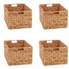 Trademark Innovations Large Foldable Rectangle Woven Wicker Basket Bins for
