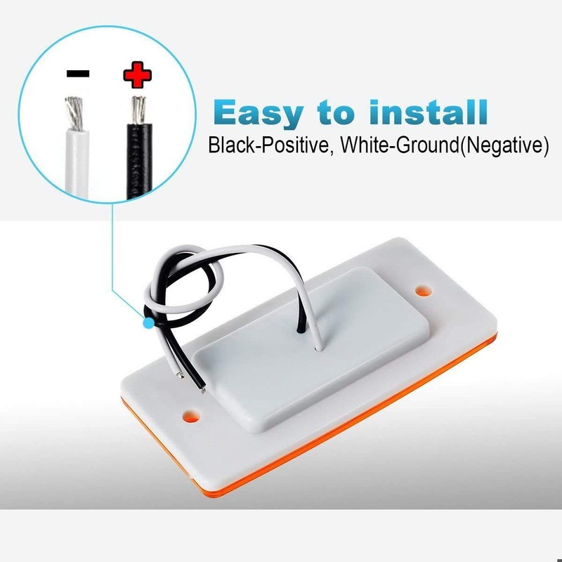 Partsam 6LED Amber Cab Marker Lights - Waterproof Roof Mount