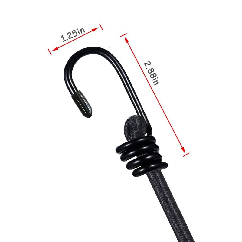 iCOMO 8 Pack Bungee Cord with Hooks, 24" Heavy Duty