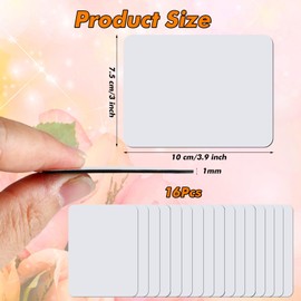 SRIZIAN 16Pcs Sublimation Blank Refrigerator Magnets, DIY Decorative Sublimation Fridge Magnets for Whiteboard Office Calendar Kitchen Home Decor (2.95x3.94in)