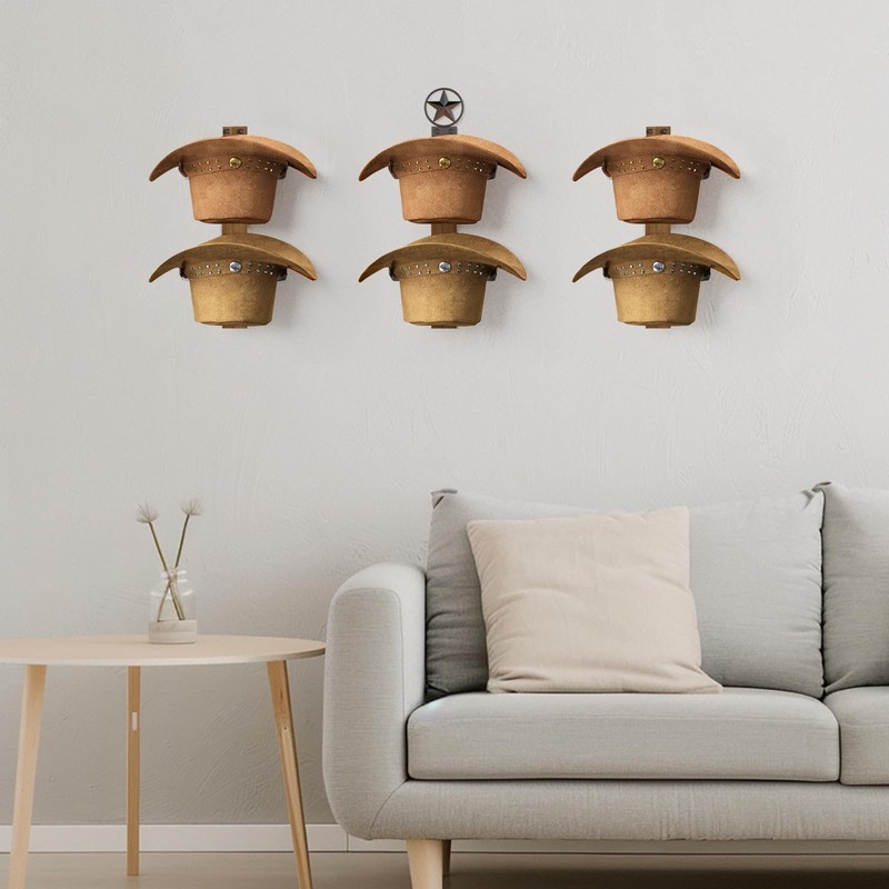 TIPSYTREE Cowboy Hat Rack for Wall – 3-Piece Western Hat