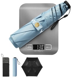 Ycssaw 2024 Lightest Carbon Umbrella, 6 Ribs, 4.6 oz (130 g), Folding Umbrella, UV Protection, 100% Light Block, Foldable, Lightweight, Men's, Women's, Rain or Shine, Folding Umbrella, Ultra