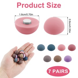 Matte Cute Fridge Magnets, Pack of 16, Colourful Magnets for Locker, Round Resin Magnets in 7 Colours, for Magnetic Board, Whiteboard, Notice Board, Kitchen and Office