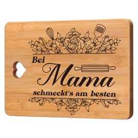 Apjielop Geschenke für Mama - Bambus Schneidebrett Geburtstagsgeschenk für Mama, Geschenk für Mama zum Geburtstag, Mama Geschenk Geburtstag von Tochter Sohn, Geschenk für Mama (28 X 21.5 Cm)