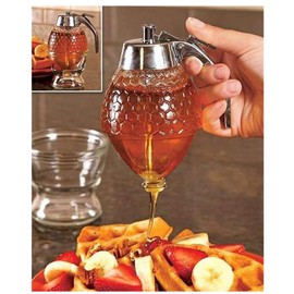 Honey Dispenser, Syrup Dispenser, Beautiful Honeycomb Honey jar, Honey jar with Stand