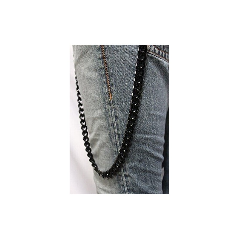 Unbranded Men Black Metal Wallet Chain Jeans Biker Heavy Duty