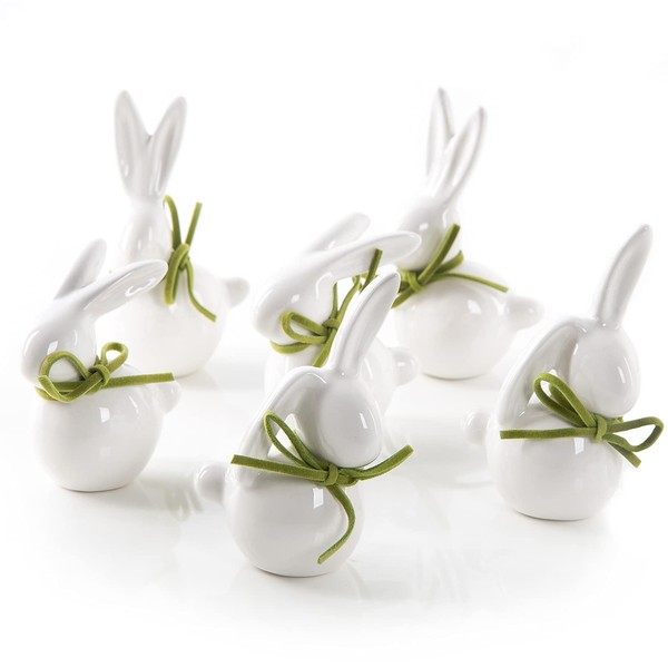 Logbuch-Verlag 6 Small Easter Bunny Figures Mini Gift Easter Decoration