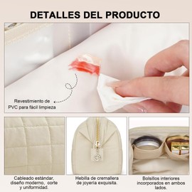 Cosmetiquera Para Maquillaje, Bolsa De Maquillaje Grande, Cosmetiquera De Viaje, Bolsa De Tocador Neceser Portátil, Neceser Mujer Para Viaje, Bolsa De Lavado Impermeable Por Viaje Portátil (lechoso)