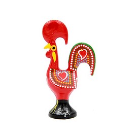 Ibergift 3.25" Traditional Portuguese Aluminum Good Luck Rooster Galo de Barcelos (Red)