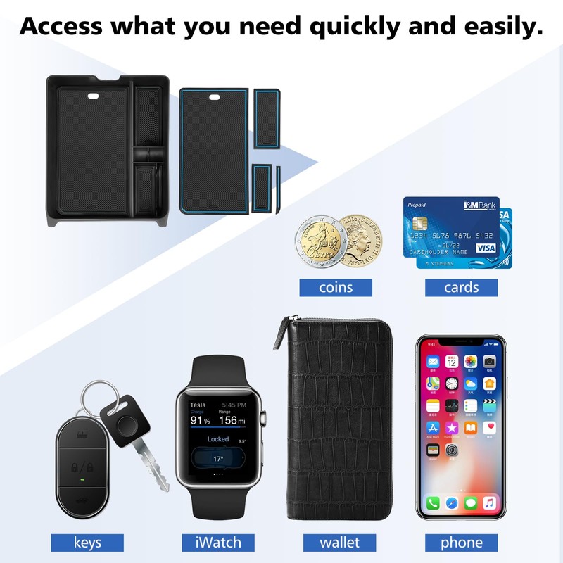 FIILINES Center Console Organizer for Honda Pilot 2023-2025/Ridgeline 2024-2025/Passport 2024-2026,