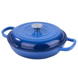 3 Quart Enameled Cast Iron Dutch Oven Ceramic Exterior Non-Stick Stainless Steel Bottom Dishwasher Safe Gas Induction Ready Heatcolor: KI02059RE27, capacity: 3QT, Diameter: 10.6IN
