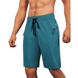 FOGFIRE Men's Swim Trunks Quick Dry Beach Shorts with Zipper Pockets, UPF 50+, Swimming, Surfing, Outdoor - No Mesh Liner Teal
