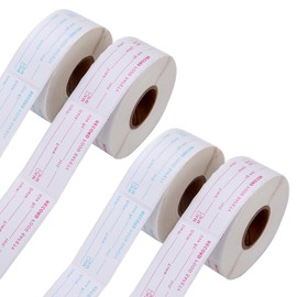 2000pcs Removable Food Stickers, Food Freezer Lables Reminder 1 x 2 Inch, Food Storage Labels Prep Canning Labels for Kitchen Jars, Pantry and Meal Containers (4 Rolls/Red, Blue)