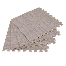 25PCS Thick Printed Foam Tiles, EVA,PE Floor Tiles, 24" x 24"Puzzle Exercise Mat, Grey Wood Grain Pattern Foam Flooring, Floor Mat Exercise Mat for Home, Gyms, Stores, Hotels (Grey, 24 * 24 in)