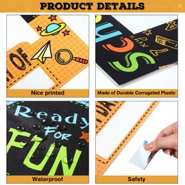 Back to School Party Photo Booth Picture Frame for Party Supplies School Welcome Photo Booth Props First Day of School Photo Frame Printed Double-Sided (Plastic)