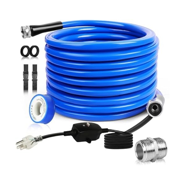 25 FT, Upgraded RV Heated Drinking Water Hose - Freeze-Proof