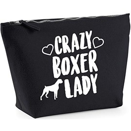 Hippowarehouse Crazy boxer lady dog printed make up cosmetic wash bag 18x19x9cm
