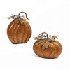 Gerson S/2 9.25"H Metal Harvest Pumpkin Home Decor, 9InL x