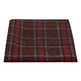 King & Priory Rust Brown & Red Check Pocket Square, Tweed, Tartan, Plaid