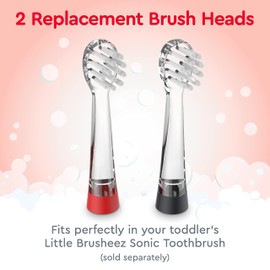 Little Brusheez® 2-Pack Replacement Brush Heads - Safe & Gentle Electric Brush Heads for Ages 1-3 Toddlers’ Sonic Toothbrush (Spotty The Puppy)