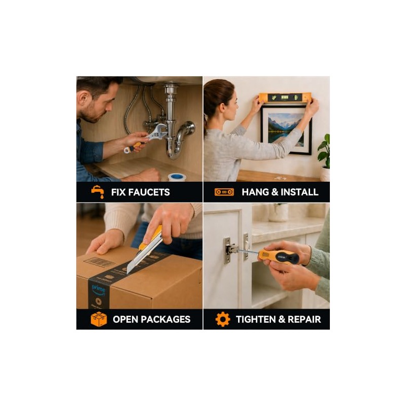Tool Kit for Home, Basic Tool Set with Magnetic Pickup