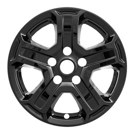 Brighter Design Set of 4 Gloss Black 5 Spoke 17" Wheel Skins for Jeep Wrangler JL Sport S 18-19