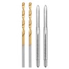 sourcing map Tap and Drill Bit Set, 2pcs 4-40 UNC
