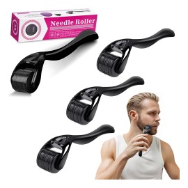 Osakomo-3 Pzs Rodillo De Micro Agujas 0.25mm Masaje Facial 0.25 mm Rodillo Facial Disminuye Arrugas Y Cicatrices. Estimula El Crecimiento De Barba,...