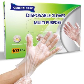 100 Pcs Disposable Plastic Gloves Food Handling Service Gloves Disposable for Cooking Kitchen Cleaning Food Prep Safe Restaurant Dye Universal Size Household Tool - Color: 100pcs