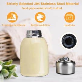 Frigatebird Mini Thermal Mug, 10oz/300ml Water Bottle Leak Proof Vacuum Water Flasks Stainless Steel Bottle Cup for Kids Women Indoor Outdoor Travel, White