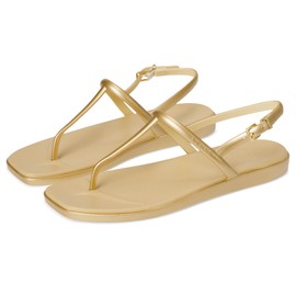 Crocs Women's Miami Thong Sandal Metallic Gold 7 Medium