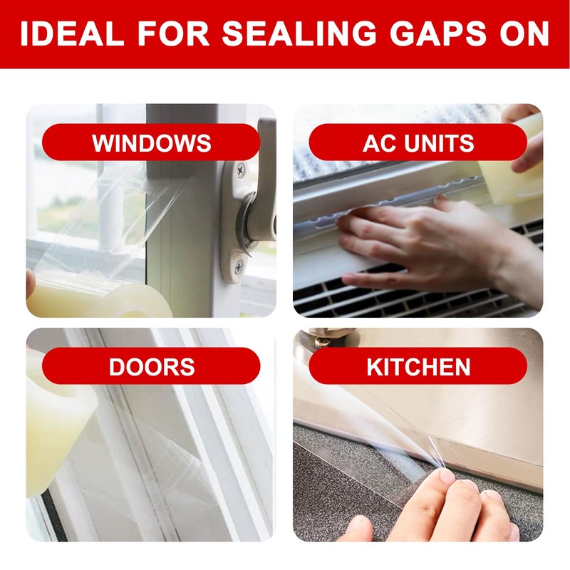 PackYard Transparent Window Seal Weather Sealing Tape 2 Inch x