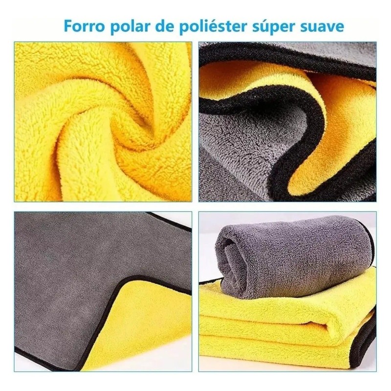 5 Paño Mágico Seco Con Toalla Superfina, 30*40cm Amarillo