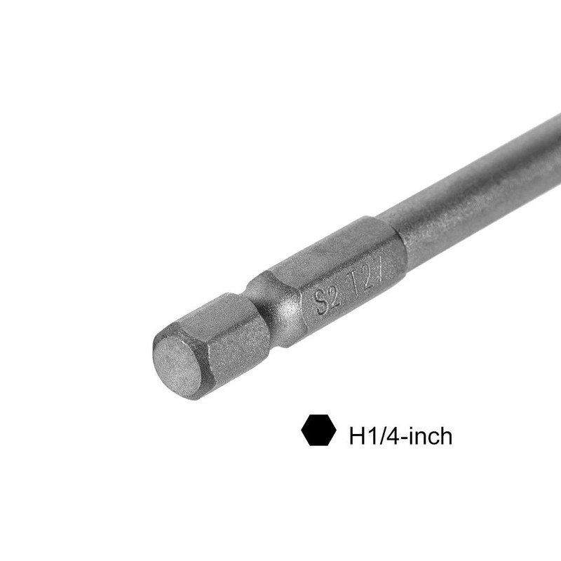 uxcell T27 Magnetic Torx Screwdriver Bits, 1/4 Inch Hex Shank