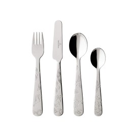 Villeroy & Boch Happy as a Bear Children's Cutlery Set, 4 Pieces, Stainless Steel, 215 x 150 x 25 mm