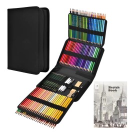 145 piezas kit de dibujo profesional 120 dibujo lapices de colores 25 sets de herramientas de dibujo para niños niñas adolescentes Ununmx