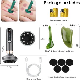 Yawtncyw Handheld Cellulite Massage Tool,Cupping Kit for Massage Therapy,Cupping Machine with 12 Speed Adjustable Suction.(Grey)