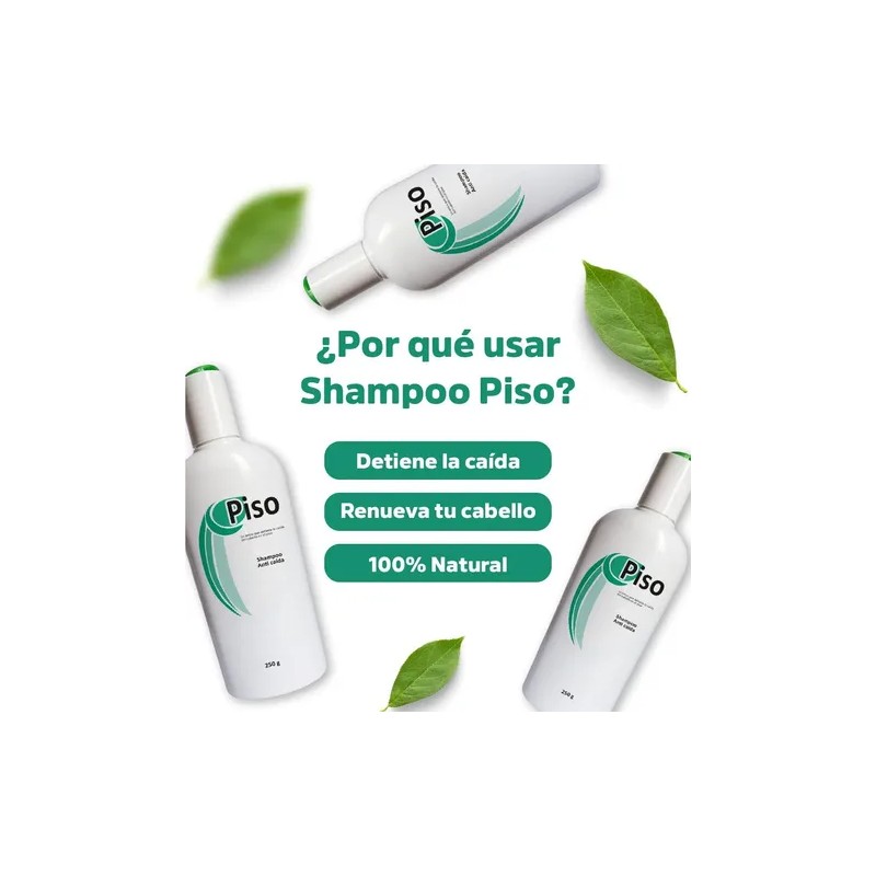 Shampoo Piso Anti Caída, Crecimiento Cabello, 100% Natural