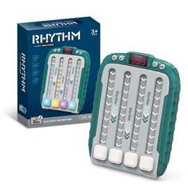 TTZZ Handheld Rhythm Game – Interactive Beat Matching Toy with LED Lights, Fast-Paced Button Press Challenge, Fun for Family, Kids & Adults, Musical Fidget Game - Color: Rhythm Master - Green
