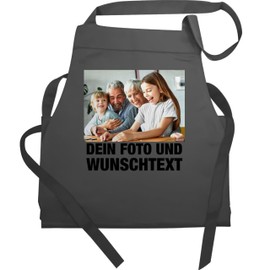 Geschenk mit Namen personalisiert by Shirtracer - Apron - Adult - With Photo Own Image Text Name of Choice, 1 anthracite