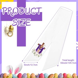 2 Pcs Easter Wreath Sash for Front Door Rabbit Satin Sash He is Risen Religious Satin Sash Easter Wreath for Porch Door Yard Party Decoration (He is Risen)